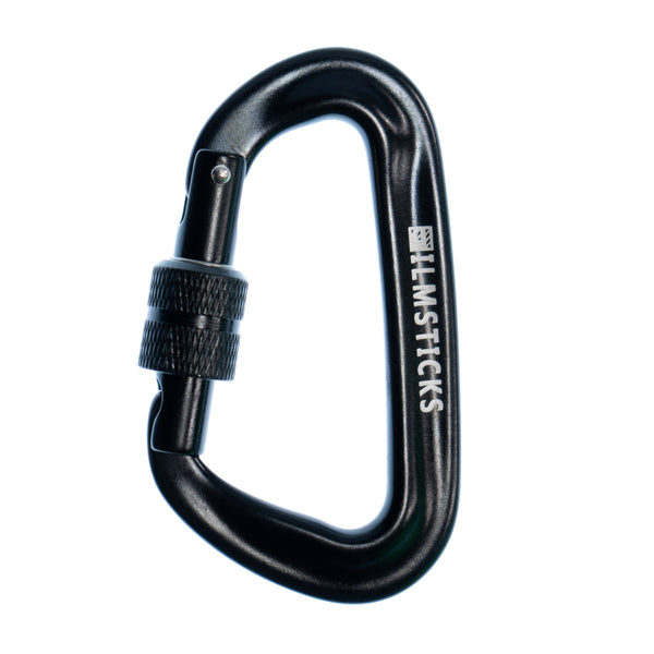 Filmsticks Carabiner D-Clip, Aluminum Alloy in Charcoal Black with Screw Closure – Pack of 5