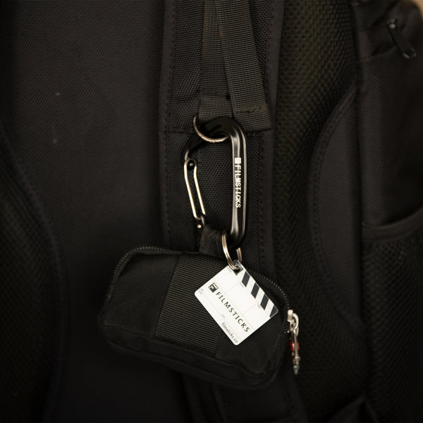 Filmsticks Carabiner D-Clip, Aluminum Alloy in Charcoal Black with Screw Closure – Pack of 5