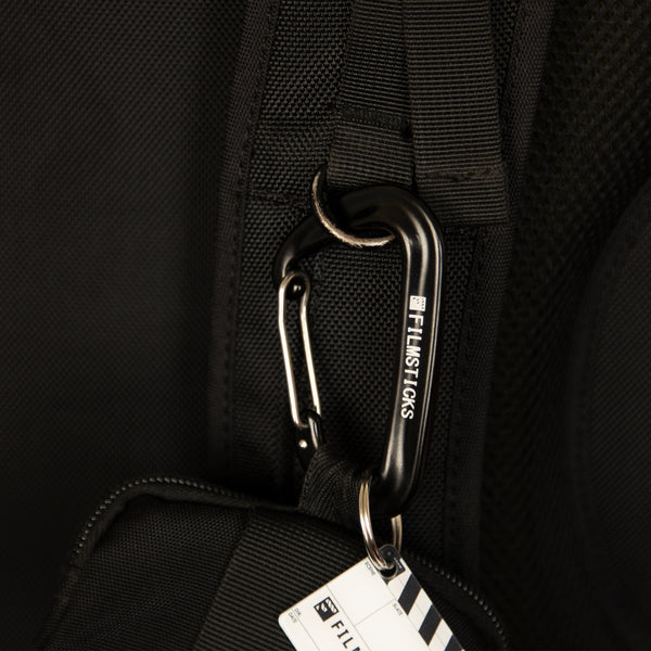 Filmsticks Carabiner D-Clip, Aluminum Alloy in Charcoal Black with Spring Wire Gate – Pack of 5