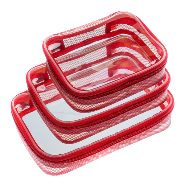 1-Piece Transparent (TPU) Storage Case – Red