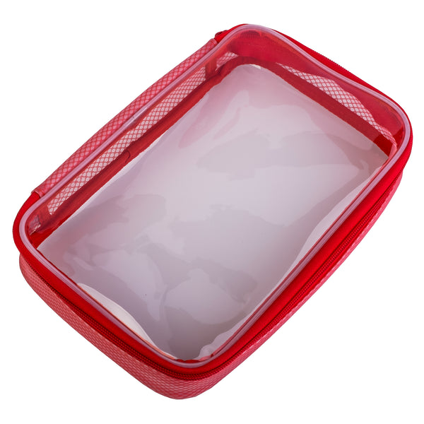 1-Piece Transparent (TPU) Storage Case – Red