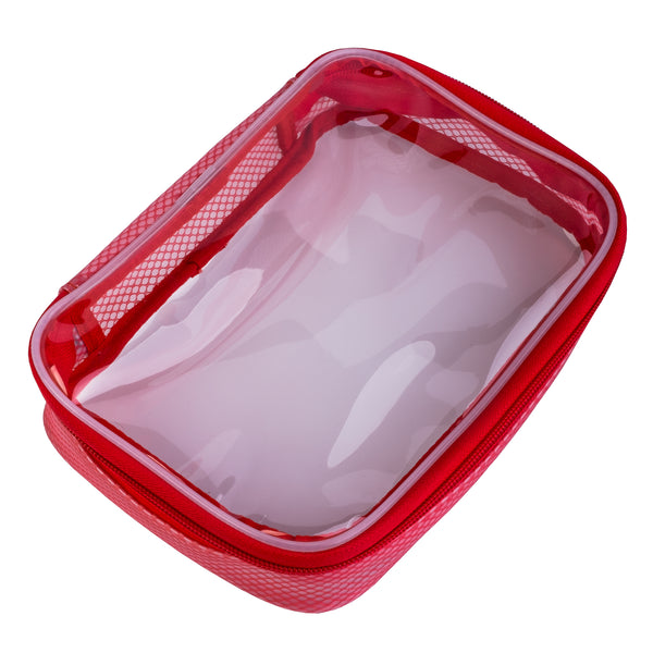 1-Piece Transparent (TPU) Storage Case – Red