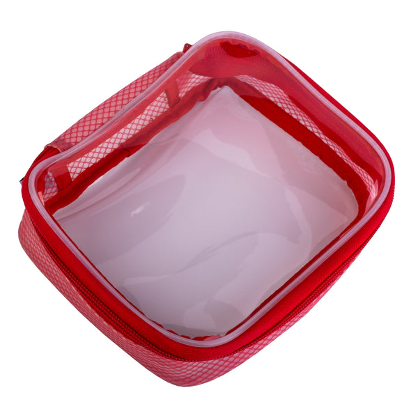 1-Piece Transparent (TPU) Storage Case – Red