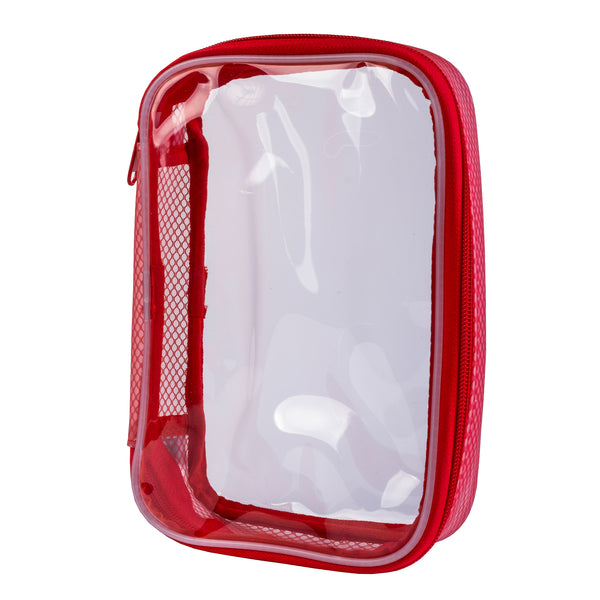 1-Piece Transparent (TPU) Storage Case – Red