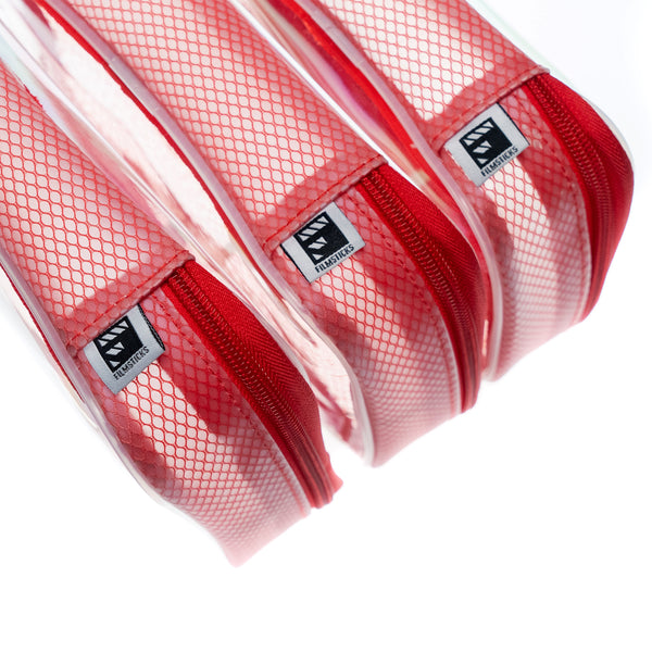 1-Piece Transparent (TPU) Storage Case – Red