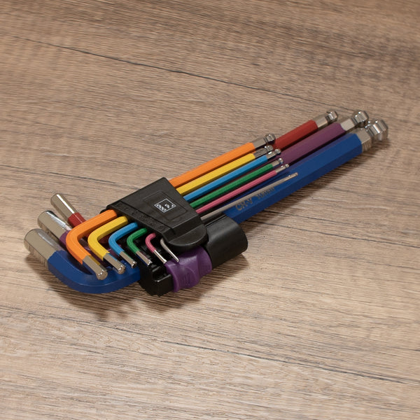 9-Piece Hex Key Allen Key Set, Chrome Vanadium Steel with Holder – Metric