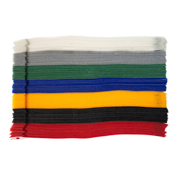 105-Piece Reusable Hook and Loop Ties in 7 Colors 9.8 inches (25 cm)