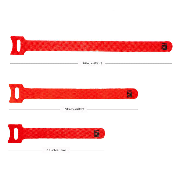 105-Piece Reusable Hook and Loop Ties in 7 Colors 9.8 inches (25 cm)