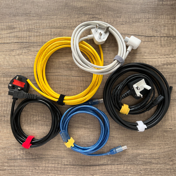 105-Piece Reusable Hook and Loop Ties in 7 Colors 7.8 inches (20 cm)
