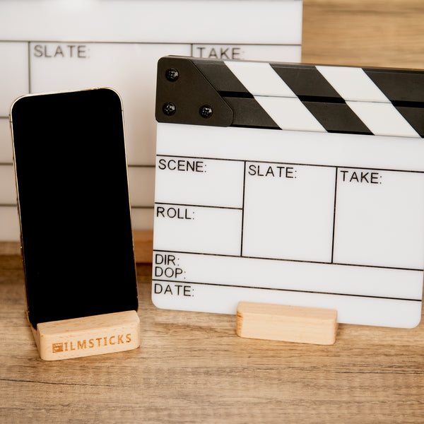 Upright Holder for Clapperboards and Smartphones