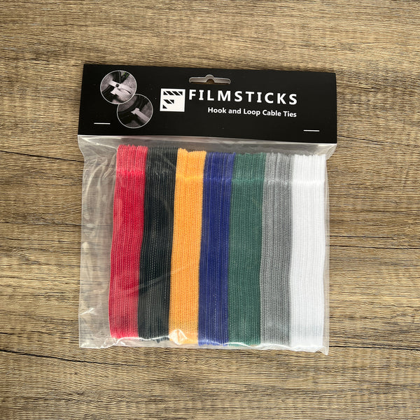 105-Piece Reusable Hook and Loop Ties in 7 Colors 9.8 inches (25 cm)