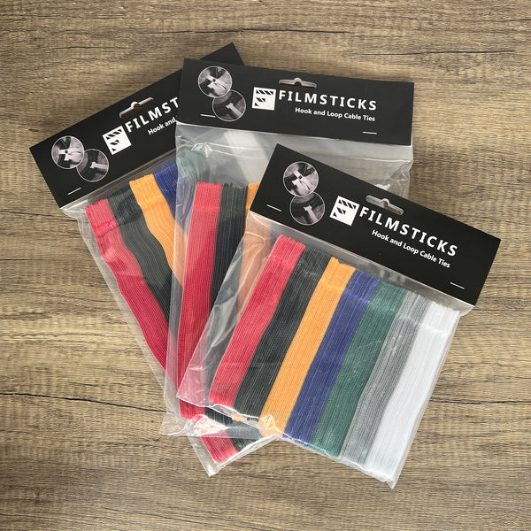 105 Reusable Hook and Loop Ties in 7 Colors 5.9 inches (15 cm)