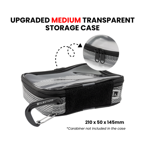 [UPGRADED] 1-Piece Transparent (TPU) Storage Case – Black