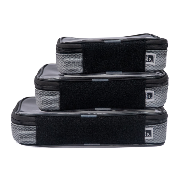 [UPGRADED] Set of 3 Transparent (TPU) Storage Cases – Black