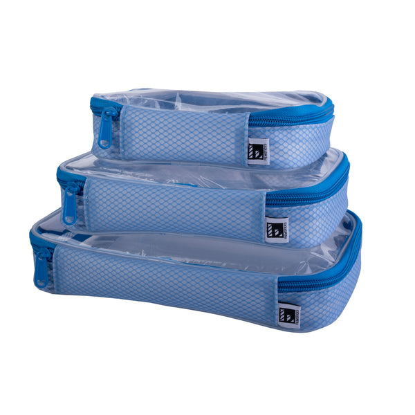 Set of 3 Transparent (TPU) Storage Cases – Blue