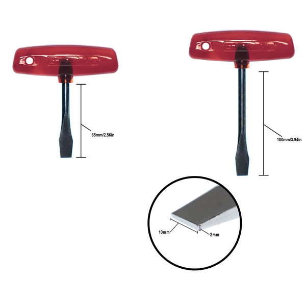 Filmsticks T-Bar T-Handle Slotted Screwdriver 10mm (Extended Shaft Length)